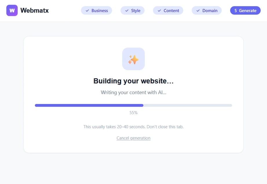 Building your website preview